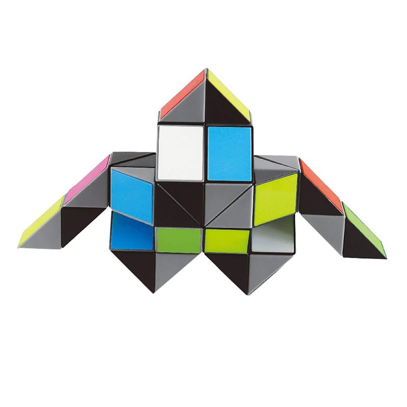 Ahyuan Larger Snake Cube Puzzle Fidget Sensory Toy Vivid Rainbow 8 Colors Magic Ruler Twist Cube Puzzle Games Brain Teaser Puzzles Top Anti-Anxiety Fidget Twisty Toys (48 Wedges) - Image 3